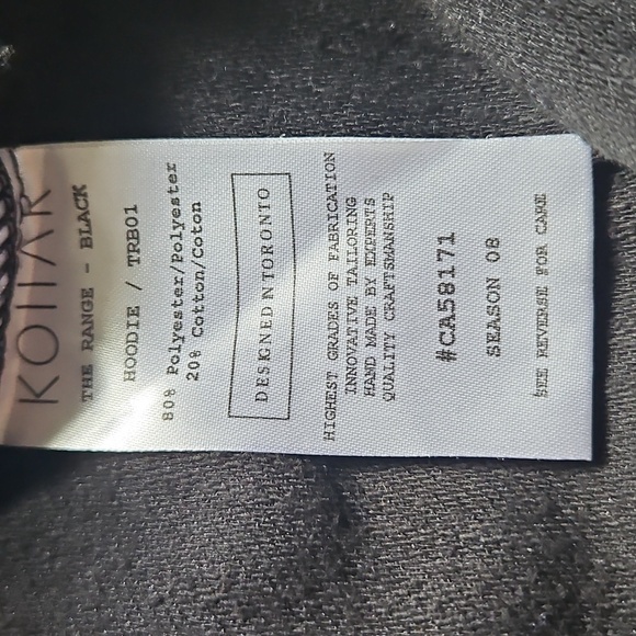 Kollar Black The Wooly Hoodie Top Size Small - Picture 11 of 12